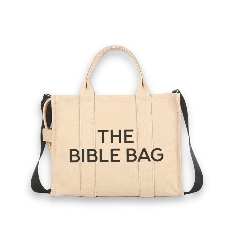 Large Bible Bag Canvas Tote Khaki