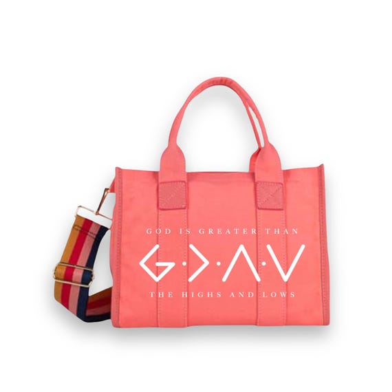 Christian Tote Bag, God Is Greater Than Highs and Lows, Bible Study