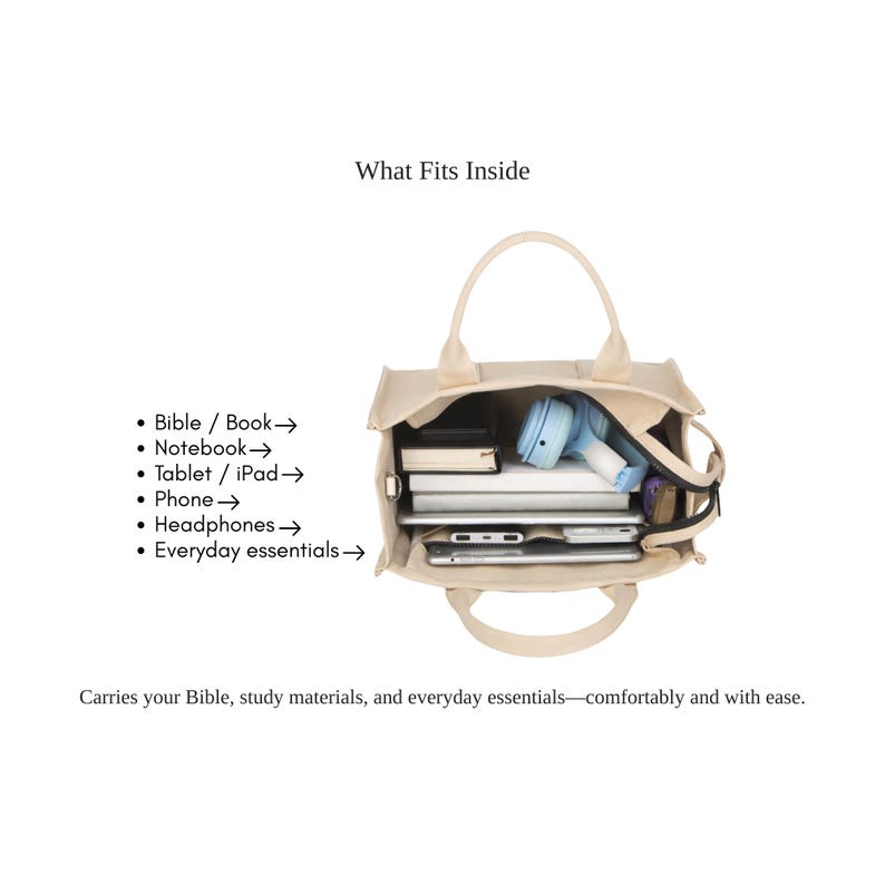 Large Bible Bag Canvas Tote bild 4