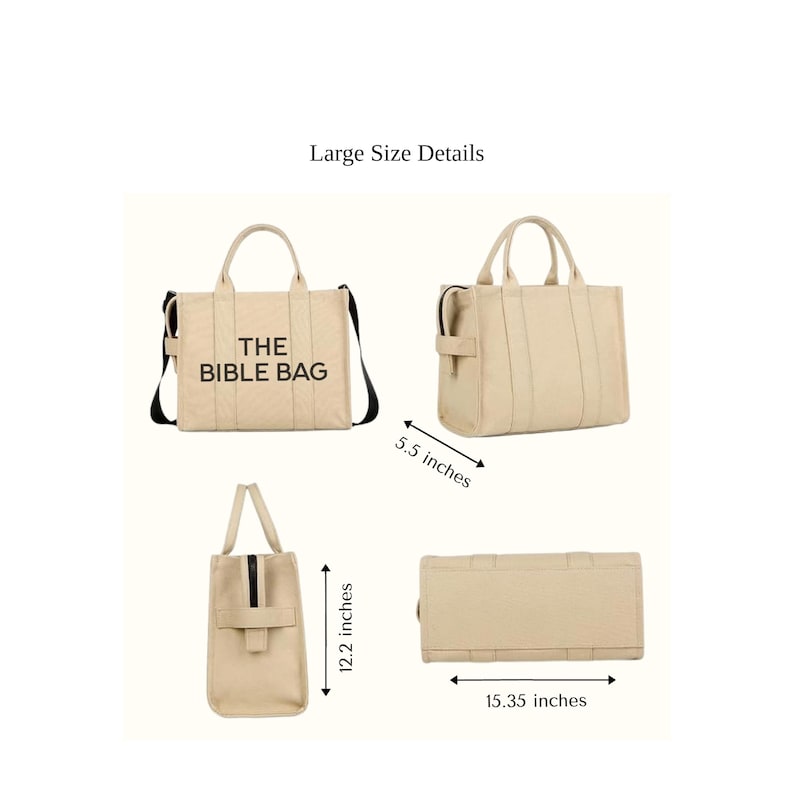 Large Bible Bag Canvas Tote bild 5