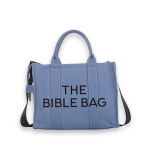 Large Bible Bag Canvas Tote Blue