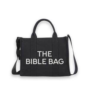 Large Bible Bag Canvas Tote Black