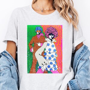 Camiseta psicodélica colorida de los años 60 y 70, camiseta gráfica unisex, camiseta con póster vintage