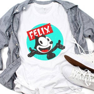 Felix the Cat T-Shirt, Funny Cat Shirt, Distressed Vintage Graphic Tee, Retro Unisex Graphic Tee, Retro Gift