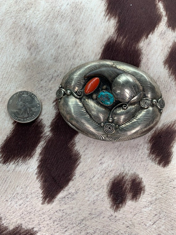 Vintage Handcrafted Navajo Sterling Silver, BearC… - image 2