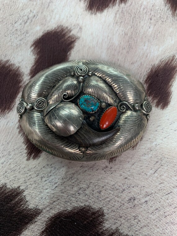 Vintage Handcrafted Navajo Sterling Silver, BearC… - image 1