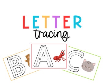 Alphabet Tracing Cards ABC Tracing PreK Task Box Morning Bins Dry Erase Uppercase Letters Preschool Quiet Time Activities Homeschool 3 year