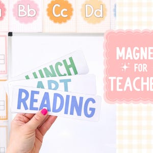 Imanes personalizados para el aula, imanes para pizarra blanca, decoración para primaria, días de la semana, asignaturas escolares, personalizados.