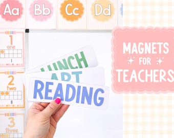 Custom Magnets for Classroom Magnets for Whiteboard Elementary Decor Days of the Week School Subjects Personalized