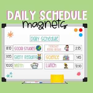 Cronograma diário para sala de aula, ímãs, decoração de volta às aulas, cronograma visual diário, gerenciamento de sala de aula pré-escolar, cartões de cronograma de sala de aula, pré-escola