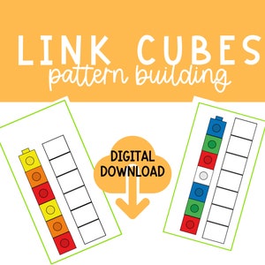 Link-Cubes-Gebäudemuster MathLink Cubes Centers Vorschule PreK Centers Aktivität Quiet Time Game-Bausteine