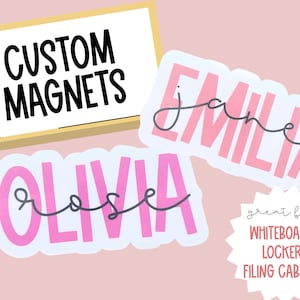 Custom Name Magnets Locker Magnet Whiteboard Magnet Personalized Magnet Fridge Magnet Kids Magnet Locker Decor School Locker Magnet