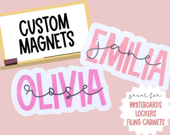 Custom Name Magnets Locker Magnet Whiteboard Magnet Personalized Magnet Fridge Magnet Kids Magnet Locker Decor School Locker Magnet