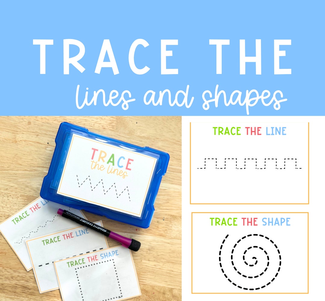 Trace the Lines and Shapes Prek Fine Motor Task Box Complete Task Box