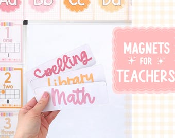 Custom Magnets for Classroom Magnets for Whiteboard Elementary Decor Days of the Week School Subjects Personalized Teacher's Name magnet