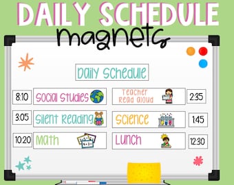 Custom Magnets for Classroom Magnets for Whiteboard Elementary Decor Days of the Week School Subjects Personalized Teacher's Name magnet