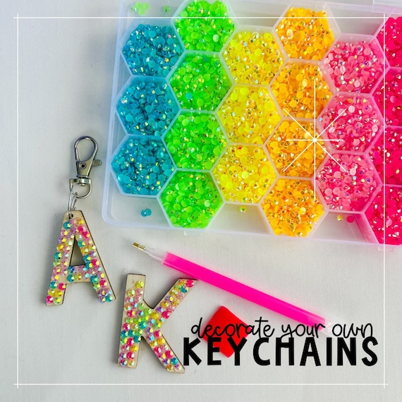 Summer Craft Kit for Girls Make your Own Keychain Birthday Party Activity Girls Camp Dance Camp Summer Camp Craft for Summer Camp Bejeweled