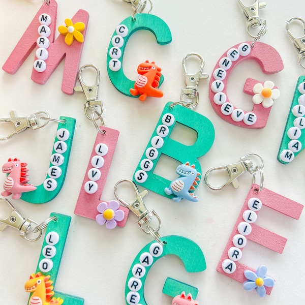 Student Gift Keychain Letter Personalized Gift for Student Preschool Kindergarten Gift from Teacher Personalized Keychain Graduation Gift