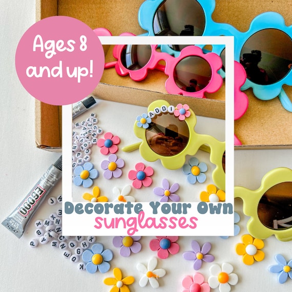 DIY Sunglasses Craft for Kids Girls Camp Activity Activity Days for Girls Church Camp Ideas Crafts for Summer Break Kids Craft Kits Etsy