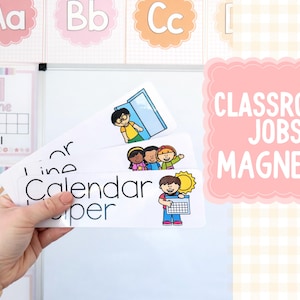 Classroom Jobs Class Helpers Magnet Whiteboard Custom with Clipart Line Leader Snack Helper Preschool Jobs Preschool Helpers PreK Class