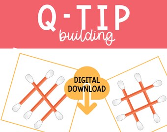 Fine Motor Activity Preschool Qtip Building Build the Pattern PreK Fine Motor Task Box Digital Download PreK Downloads Homeschool