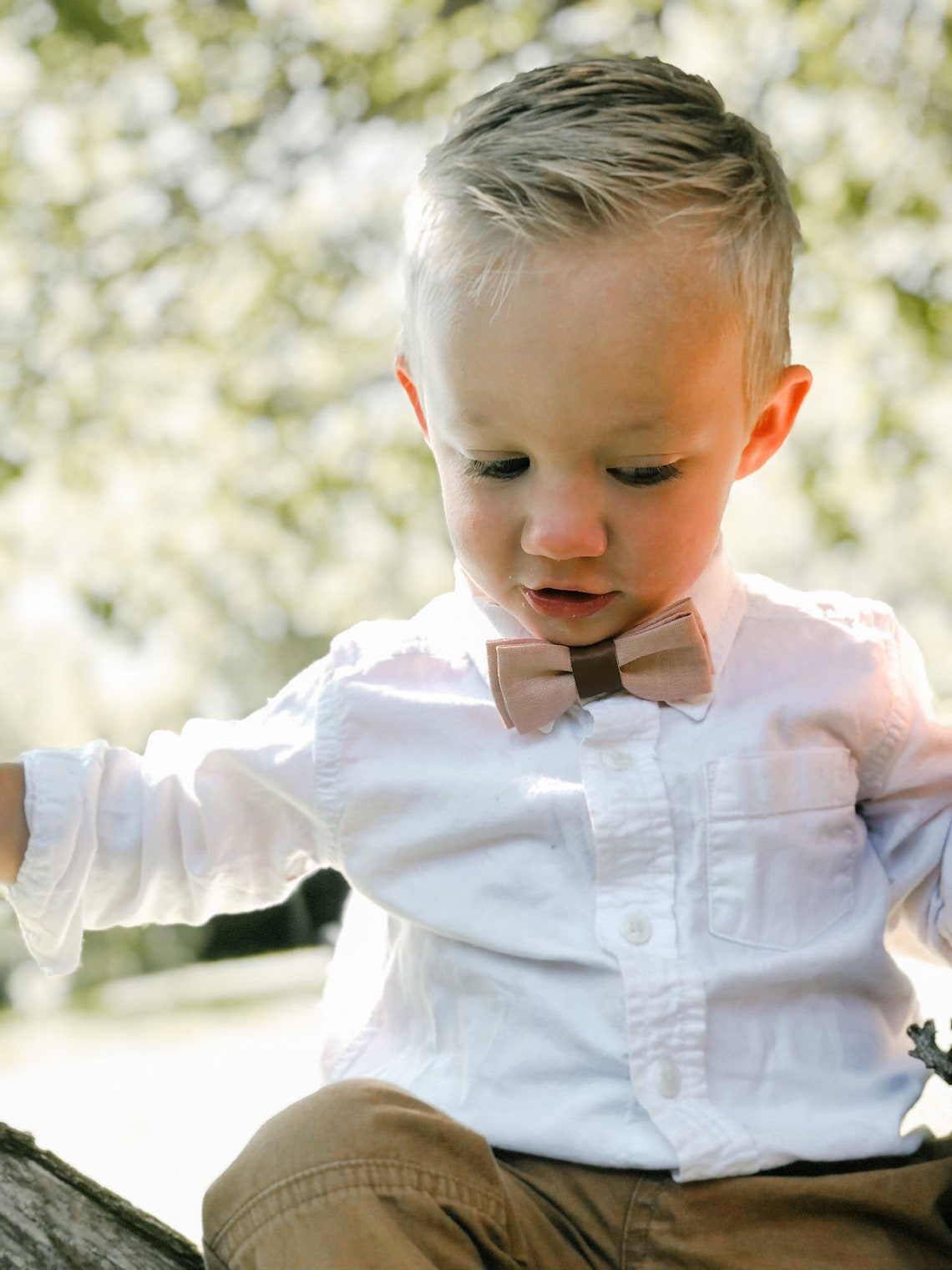 Little Boy Bow Tie / Clip on Bow Tie / Solid Bow Tie / Double Etsy