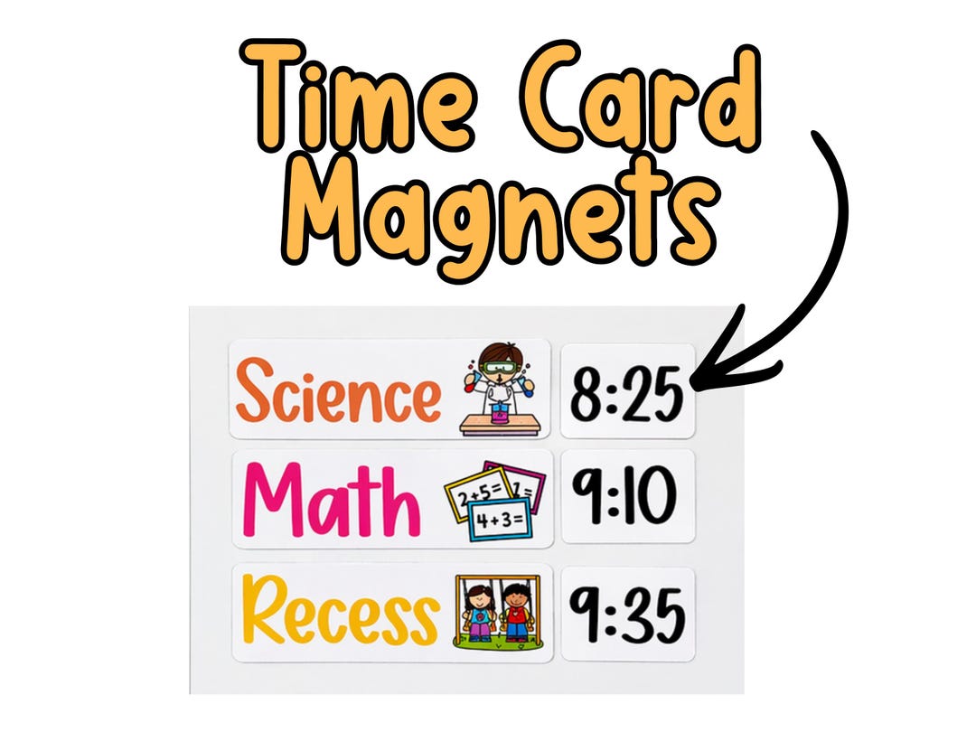 Time Block Magnets Classroom Magnets | Time Cards | School Schedule Agenda - Etsy