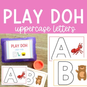 Tappetino da costruzione Play Doh PreK Attività di motricità fine Attività prescolare Attività di apprendimento Carte di conteggio Scatola di attività di tracciamento dei numeri Scuola materna