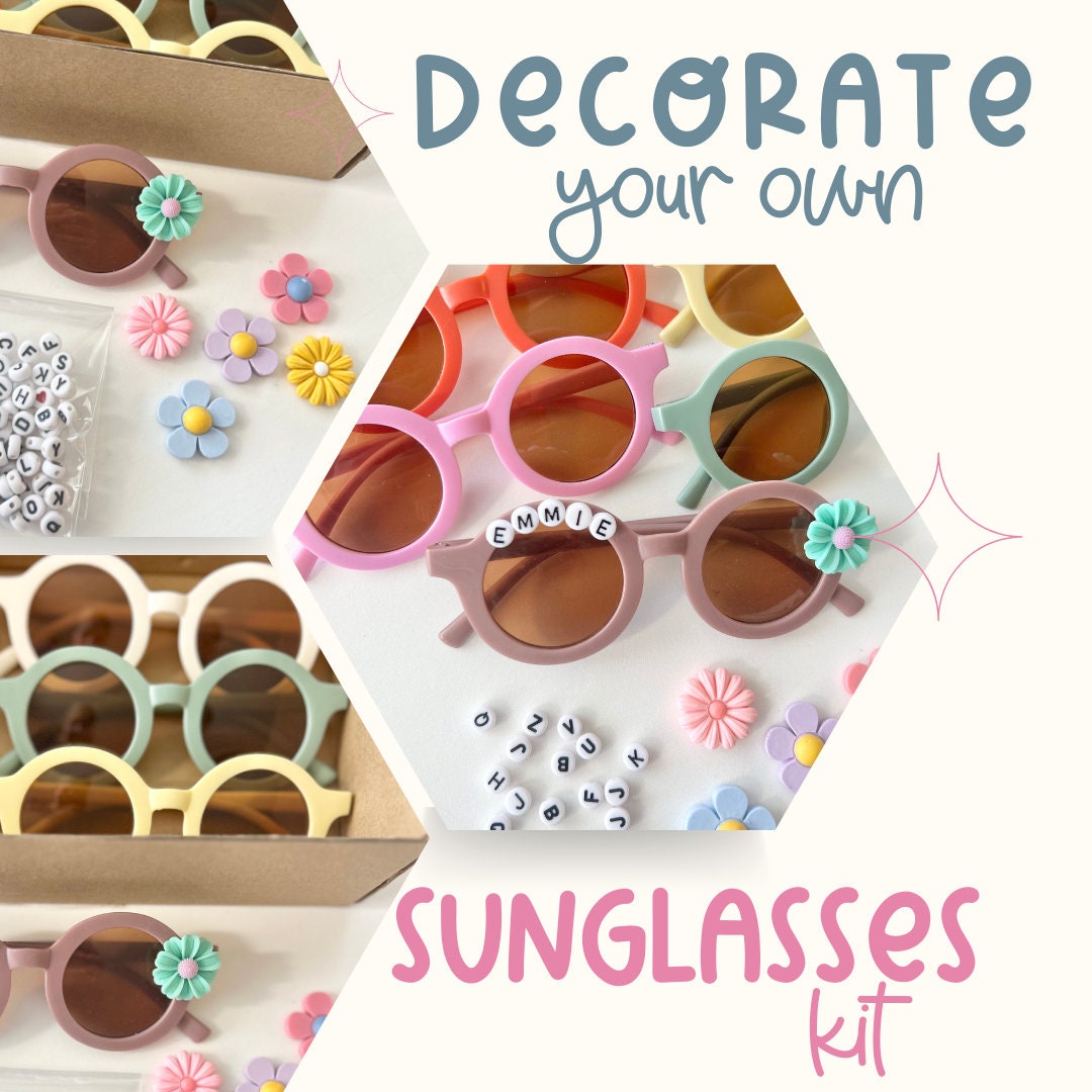 JKJF Set di 40 mini occhiali da sole in resina, con retro piatto, per gioielli fai da te, per scrapbooking