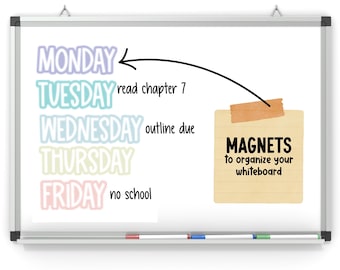 Pizarra magnética personalizada para aulas / Imanes para profesores / Decoración y organización de pizarras / Imanes para aulas