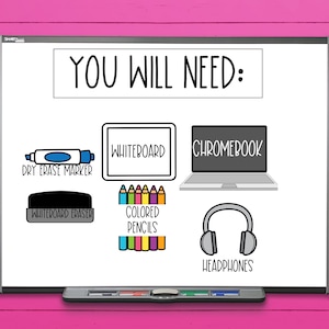 Aimants pour la salle de classe Fournitures scolaires dont vous aurez besoin Aimants pour tableau blanc Cartes visuelles des fournitures Instructions pour la classe Ressources préscolaires