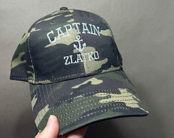 Custom Embroidered Captain Dad Hat: Personalized Anchor Baseball Cap