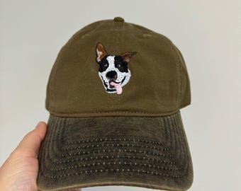 Pet met gepersonaliseerde geborduurde huisdierfoto: Foto van uw hond of kat