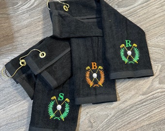 Personalized Microfiber Golf Towel: Embroidered Monogram, Heavy Duty Clip