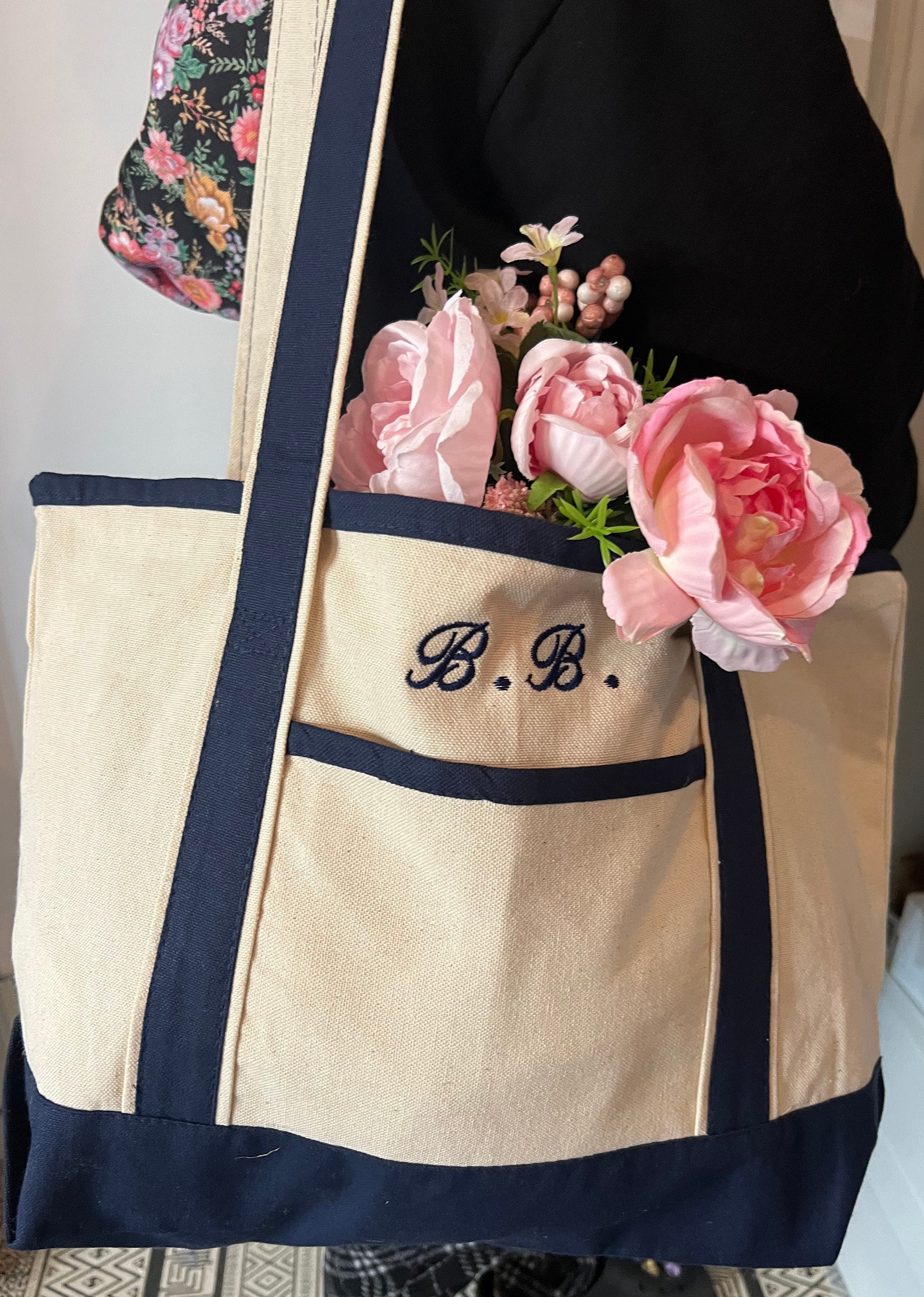 Personalized Tote Bag Monogrammed Beach Bag Embroidered 