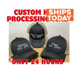 Family Reunion Hats - Grandpa, Grandaddy, Great Grandpa, Dad, Mom Hats - Team Hats for Company