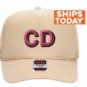 Shadow Monogram Embroidered Trucker Hat, Monogram Initials Trucker Hat Custom Bridal Favors Bachelorette Party Gift Personalized Bridesmaid