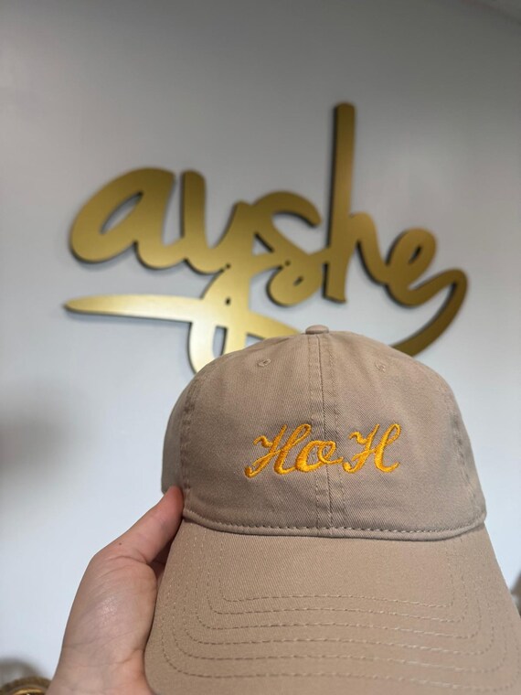 Personalized embroidered initial hat Personalized 3D Initial Puff Chainstitch Embroidery Flat  main image 2