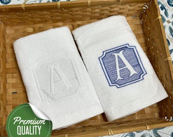 Embossed Rustique Monogrammed Hand Towel