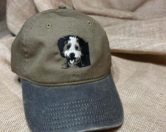 Op maat gemaakte geborduurde pet met foto: hond moeder cadeau