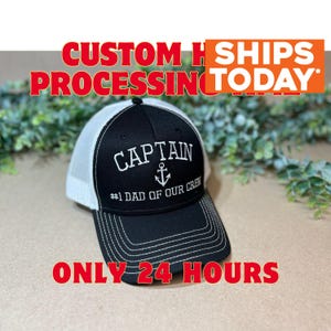 Personalized Captain Hat: Embroidered Nautical Boating Gift