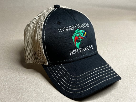 Women Want Me, Fish Fear Me Funny Dad Hat Custom Embroidered Gift for  Fisherman Husband 