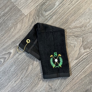 Monogramm Golf Handtuch: Personalisiertes besticktes Mikrofaser Golf Geschenk