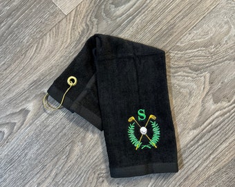 Toalla de golf con monograma: Regalo de golf personalizado de microfibra bordada
