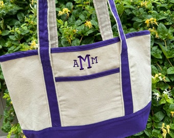 Personalized Embroidered Canvas Tote Bag: Custom Monogram Nurse Tote