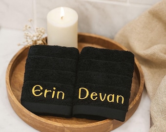 Personalized Embroidered Cotton Washcloth: Dorm Gift, Name washcloth