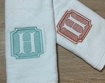 Embossed Rustique Monogrammed Hand Towel
