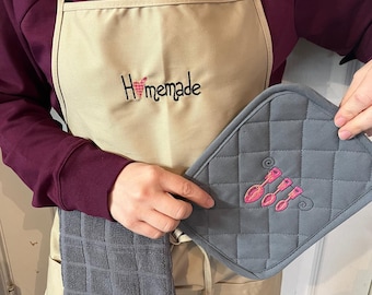 Delantal bordado personalizado: Regalo personalizado para chefs, panaderos y baristas.