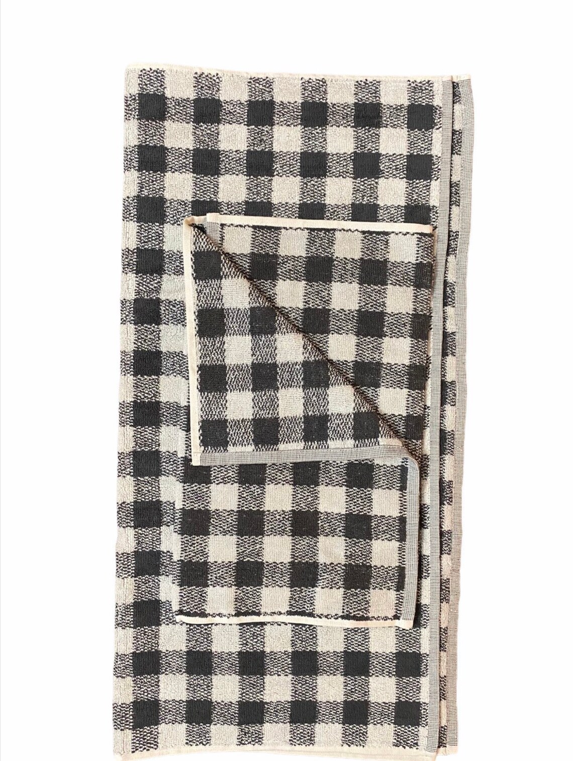 Buffalo Check Darkgraywhite Bath Towel set2 piece 1628 Etsy