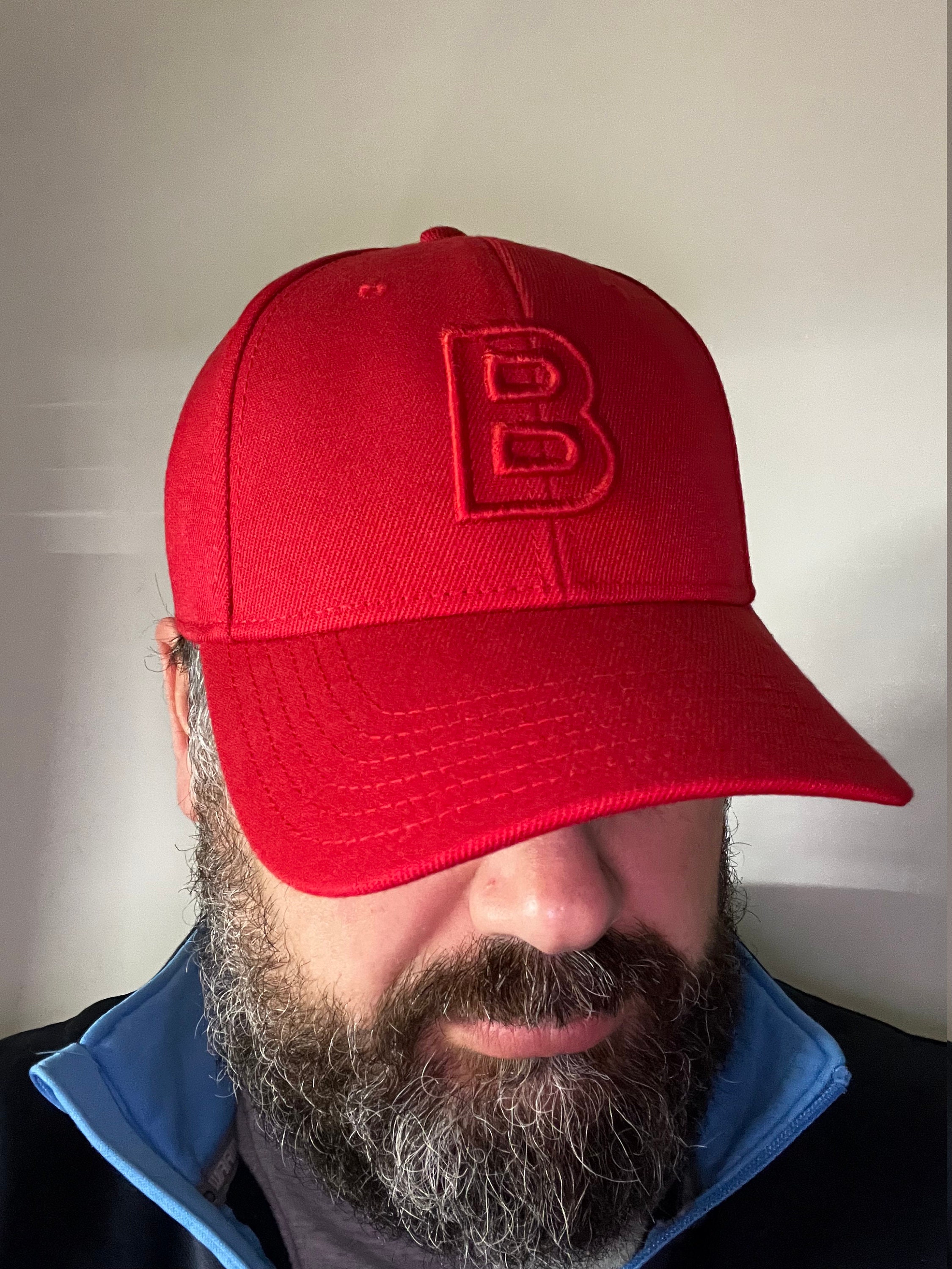 3D or 2D Puff Embroidery Custom Red Stitching on Red Hat